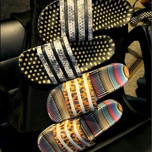 2 pair limited edition Adidas slides